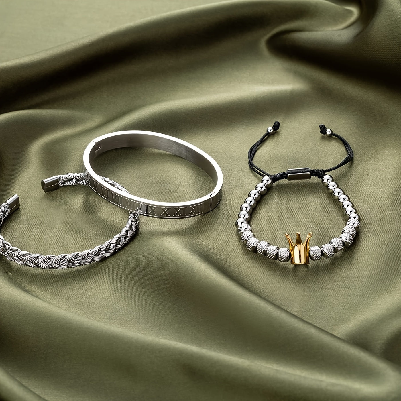 Conjunto de Pulseiras Roman Crown Trio